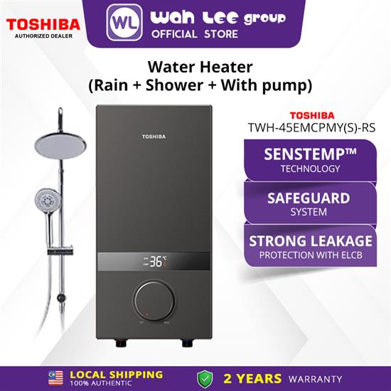 Picture of TOSHIBA HOME SHOWER TWH-45EMCPMY(S)-RS 4.5KW DC RAIN (KNOB/SILVER SHOWER/DARK SILVER)