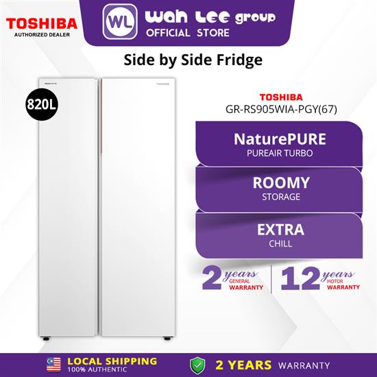 Picture of TOSHIBA SIDE BY SIDE FRIDGE_GR-RS905WIA-PGY(67)_(820L)_FUJI WHITE