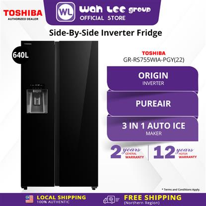 Picture of TOSHIBA SIDE BY SIDE FRIDGE GR-RS755WIA-PGY(22) INVERTER (640L)