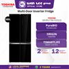 Picture of TOSHIBA MULTIDOOR FRIDGE GR-RF677WI-PGY(22) (580L) GLASS BLACK