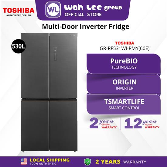 Picture of TOSHIBA MULTIDOOR FRIDGE GR-RF531WI-PMY(60E) (530L) ANDES GREY