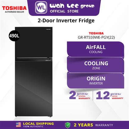 Picture of TOSHIBA FRIDGE GR-RT559WE-PGY(22) INVERTER (490L) BLACK GLASS