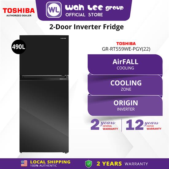 Picture of TOSHIBA FRIDGE GR-RT559WE-PGY(22) INVERTER (490L) BLACK GLASS