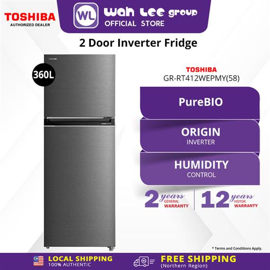 Picture of TOSHIBA FRIDGE GR-RT412WEPMY(58) INVERTER (360L) MAYA GREY