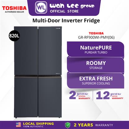 Picture of TOSHIBA 4 DOORS FRIDGE GR-RF900WI-PMY(06) INVERTER (820L) MORANDI GRAY