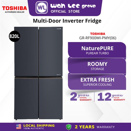 Picture of TOSHIBA 4 DOORS FRIDGE GR-RF900WI-PMY(06) INVERTER (820L) MORANDI GRAY