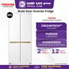 Picture of TOSHIBA 4 DOORS FRIDGE GR-RF695WI-PGY(67) INVERTER (585L) GLASS WHITE