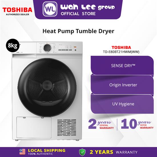 Picture of TOSHIBA HEAT PUMP DRYER TD-E80BT21HWM 8KG