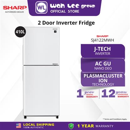 Picture of SHARP 2 DOOR FRIDGE SJ4122MWH (410L) WHITE