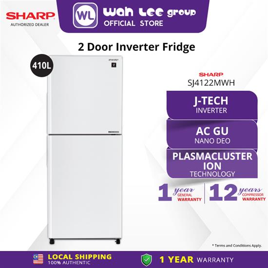 Picture of SHARP 2 DOOR FRIDGE SJ4122MWH (410L) WHITE