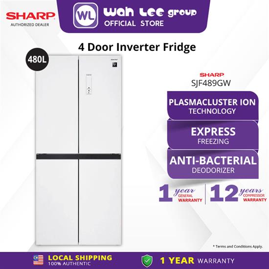 Picture of SHARP 4 DOORS FRIDGE SJF489GW (480L)